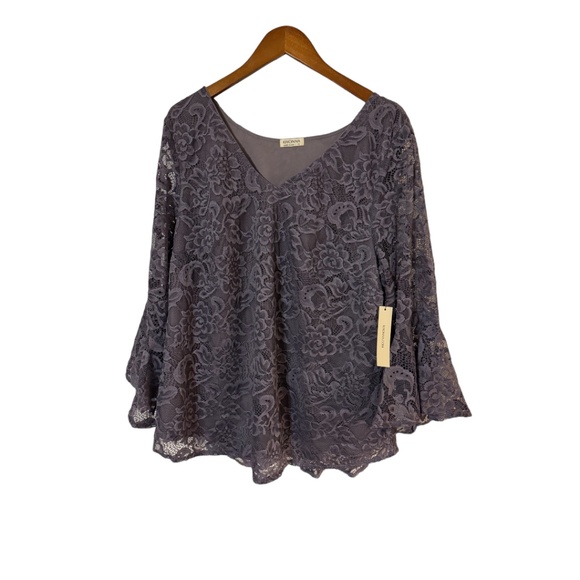 NWT Kiyonna Plus Purple Lauren Lace Top Size 0 - Picture 4 of 5